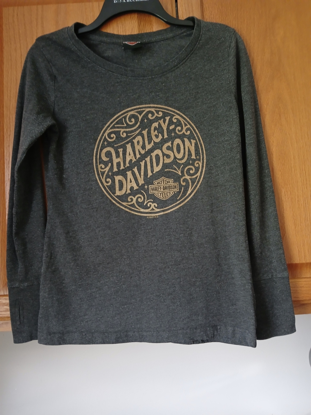 Harley-Davidson Women Long Sleeve Logo Tee - Dark Gray